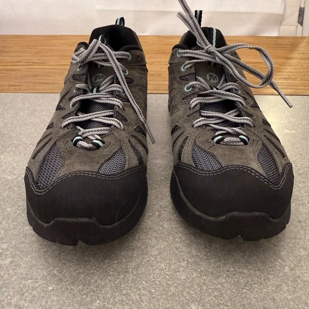Merrell Capra Hiking Shoes Vibram Grey Blue Womens 9.5
